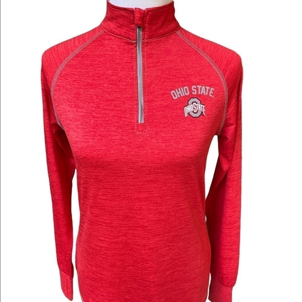 Colosseum Ohio State Women's Scarlett and Gray 1/4 Zip Long Sleeve Jacket